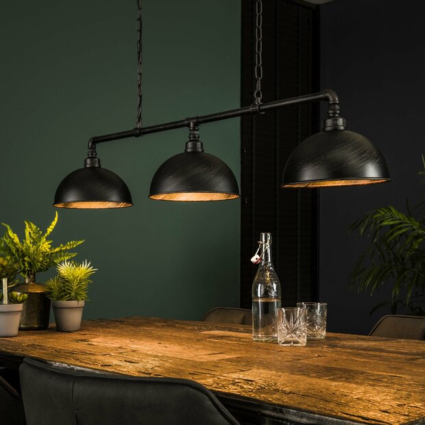 Hanglamp Industrial Tube 3-lichts / Zwart