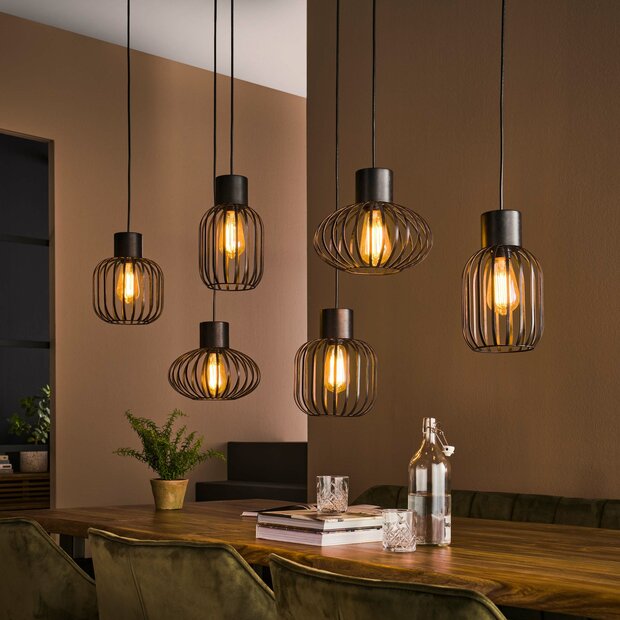 Hanglamp Mix Metal 3+3-lichts / Charcoal