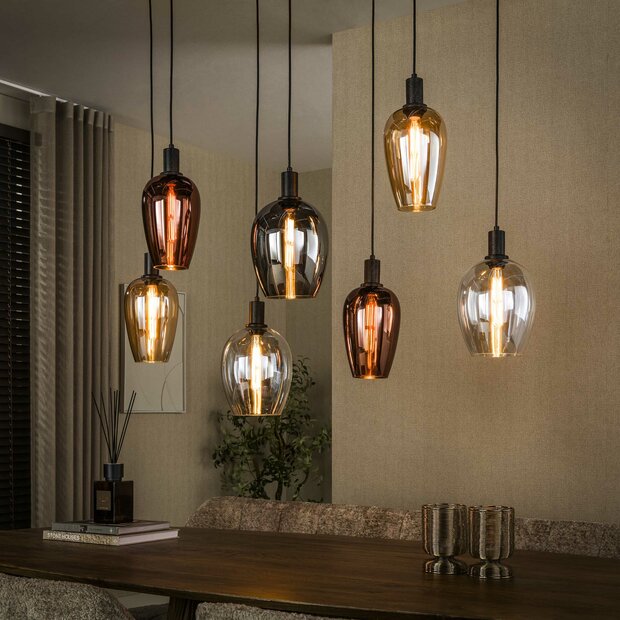 Hanglamp Amfora 7-lichts / Artic zwart