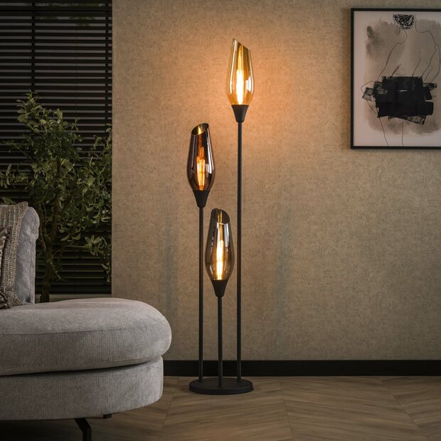 Vloerlamp Cocoon 3-lichts / Zwart