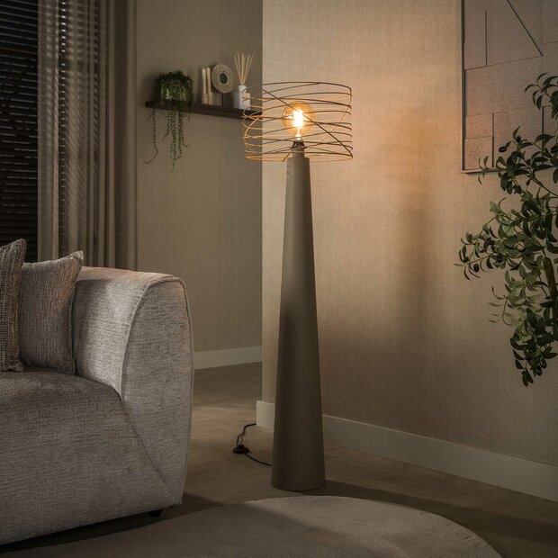 Vloerlamp Curl 1-lichts / Beige